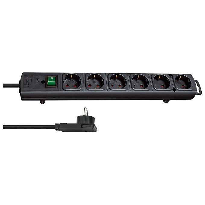 Brennenstuhl 1153300100 Comfort-Line Plus Ciabatta Elettrica 6 prese 2 m 3500 W interruttore illuminato colore Nero