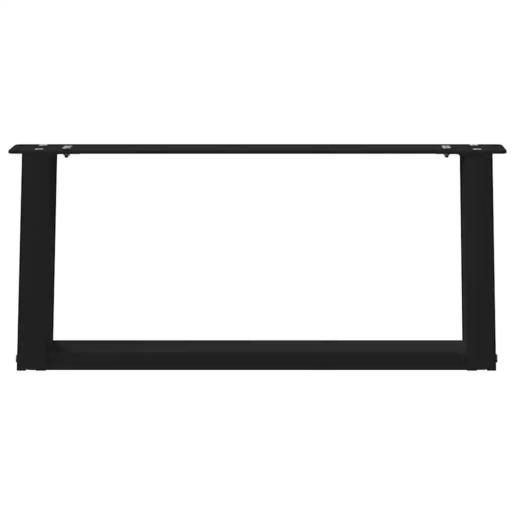 vidaXL Gambe per Tavolino da Caffè a Forma di U 2 pz Nere 70x(30-31) cm Acciaio