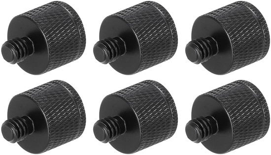Supporto Microfono Adattatore - 3 Pezzi - In Lega di Alluminio - Nero - Adatto per Stativo - Standard Microfono - 1/4 Pollici