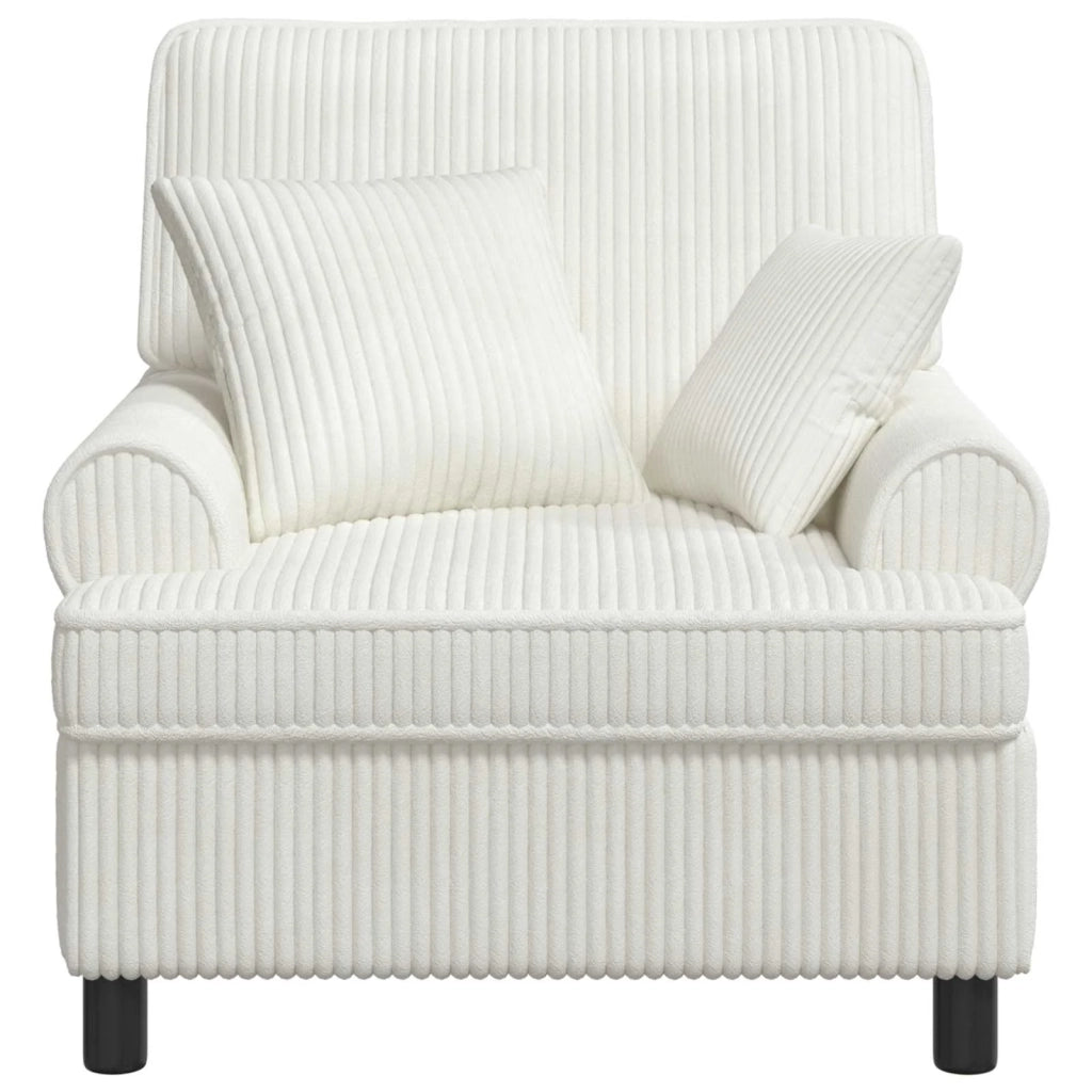 Poltrona XL con Cuscini Crema Tessuto a 1,5 linee 42043478