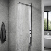 Colonna doccia 011 ad incasso acciaio inox lucida 3 funzioni 2 bocchette idro lombari p50xl12xh140
