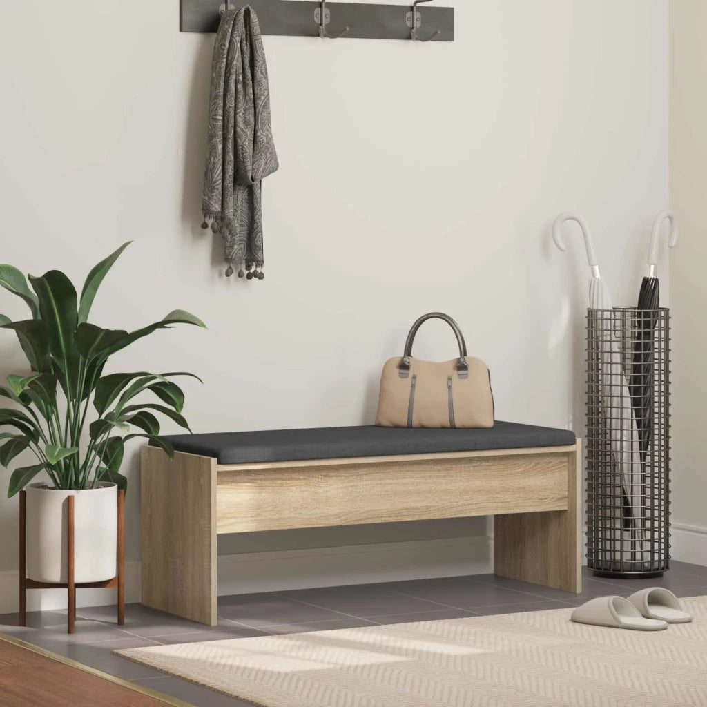 Panca per ingresso con cuscino Rovere Sonoma 103 x 38 x 40 cm