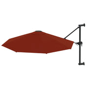 Ombrellone a Muro con Palo in Metallo 300 cm Terracotta 47299
