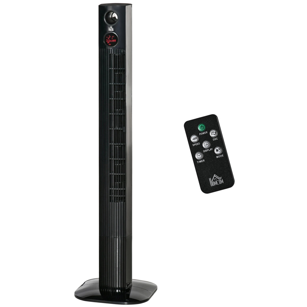 Ventilatore a colonna con telecomando e diffusore di aromi ¨C zephmum ¨C Nero 45W 70¡ã oscillazione