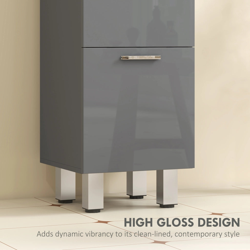 Armadietto da Bagno con 4 Cassetti ¨C Zephmum ¨C Grigio 60x30x