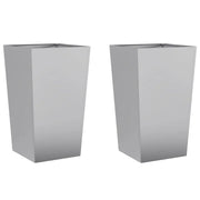 Fioriera rialzata per piante fiori giardino terrazze set da 2 45 x 45 x 75 cm acciaio zincato grigio 02_0038982