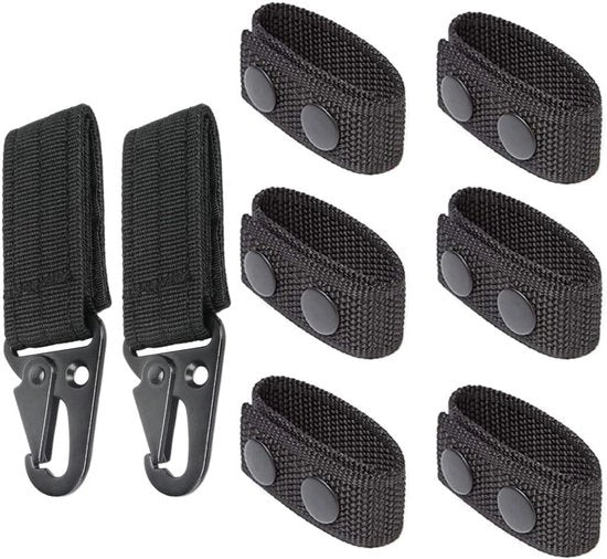 Riem di Sicurezza Tattica 8 pezzi 10 pezzi - Nylon - Attacco per Pistola - Caricamento per Camping, Escursioni e Sport