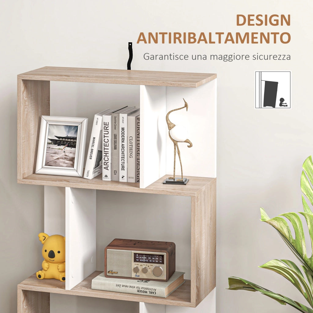 Libreria di Design Scaffale Ufficio Legno Moderna 3 Ripiani 60 ¡Á 24 ¡Á 111.4cm