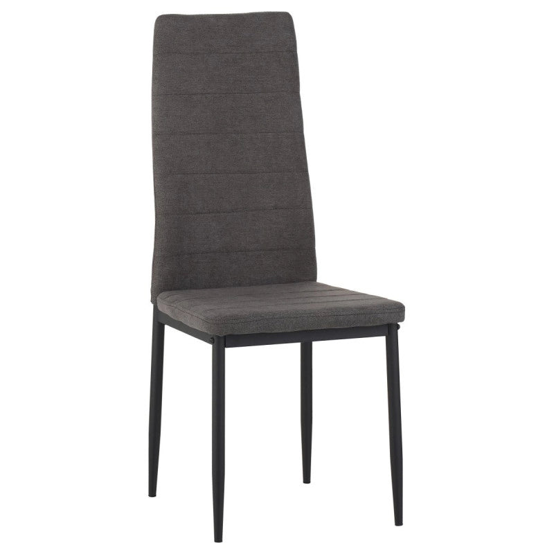 Set di 6 Sedie Dahlia In Tessuto Grigio Scuro 42x51x98,5