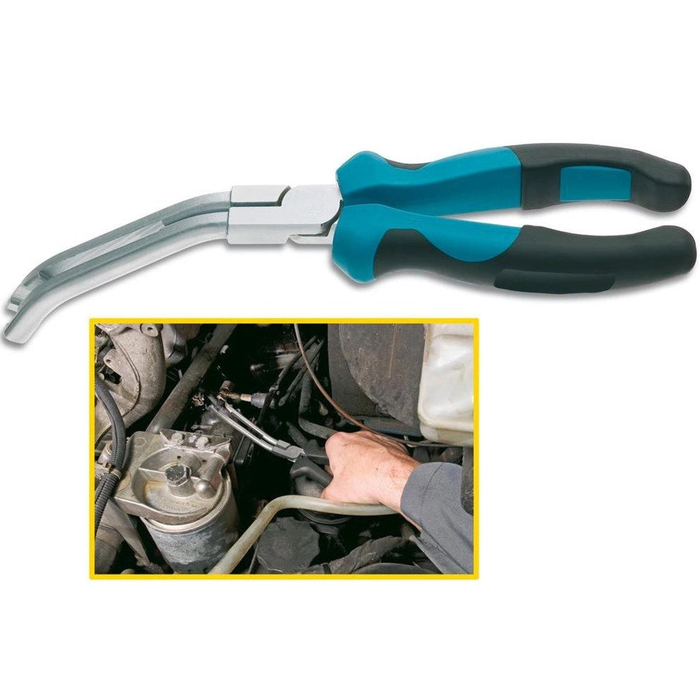 Trade Shop - Pinza Lunga Per Candele Di Accensione Curva Per Officina Meccanico Auto -