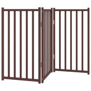 Cancelletto di sicurezza pieghevole a 3 pannelli per cani 150 cm in legno massello di abete marrone 02_0023080