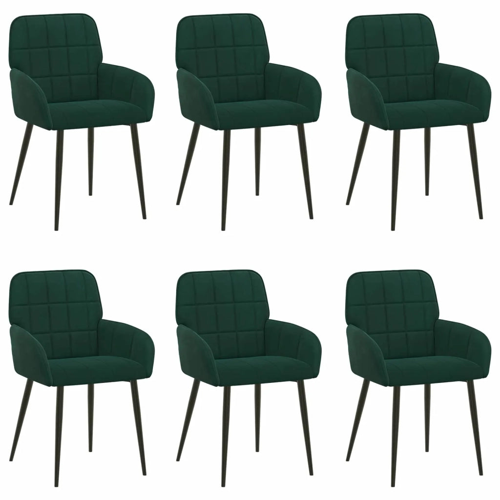 Sedie da pranzo 6 pcs Velluto (V) Verde Scuro 56,5 x 50 x 86 cm 3428177