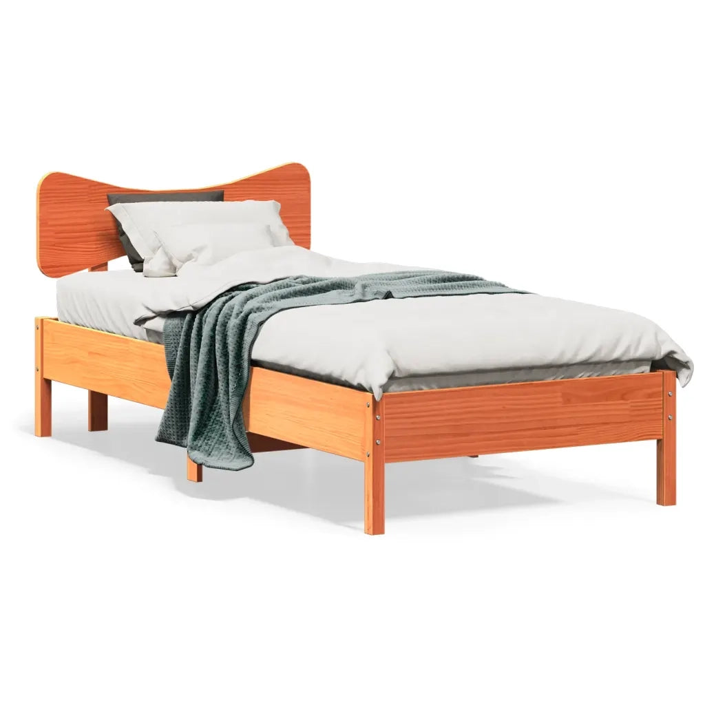 vidaXL Giroletto senza Materasso Marrone Cera 100x200 cm Legno di Pino