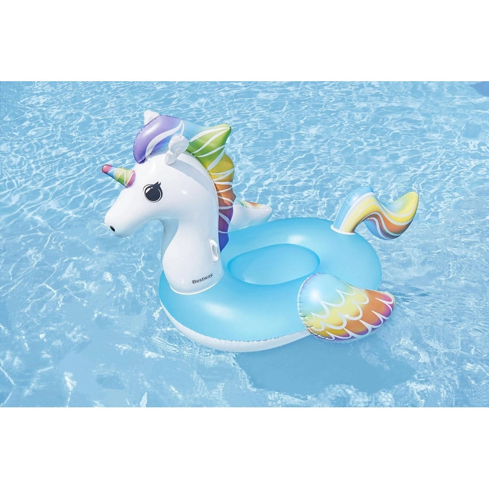 Trade Shop - Cavalcabile Gonfiabile Da Piscina A Forma Di Unicorno Gigante 224x164cm Maniglie 41113 -