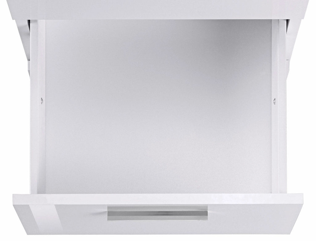 Scrivania Angolare 180/160x60x75cm cm New Selina Bianco Lucido e Ardesia
