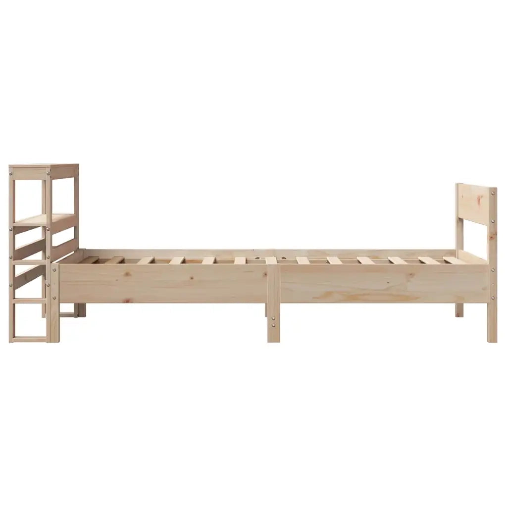 Letto senza Materasso-Struttura Letto 75x190 cm in Legno Massello Pino 574082
