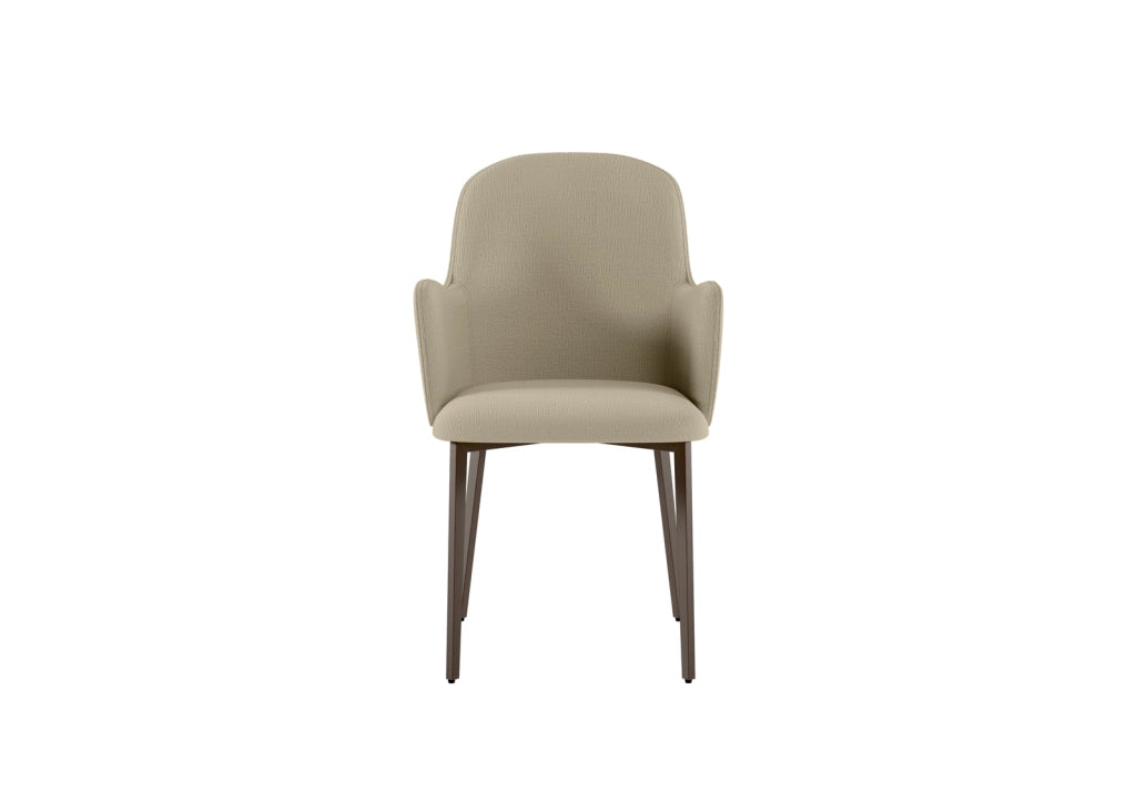 Set 4 Sedie Sophia 53,5x62,5x80 cm in Tessuto Easy-Clean Gambe in Metallo Bronzo Beige