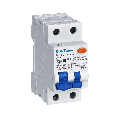 CHINT CHT203330 - INTERRUTTORE MAGNETOTERMICO DIFFERENZIALE C32 1P+N NB1L2/C32-1PN-6-AC300 -INT MTD 1P+N 32A 300MA - 203330