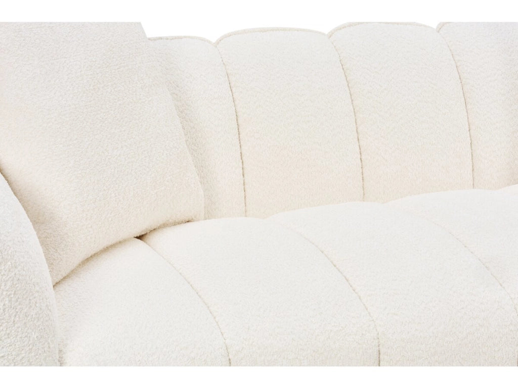 Divano lineare in tessuto stile "Balzac" - 3 posti - Colore crema