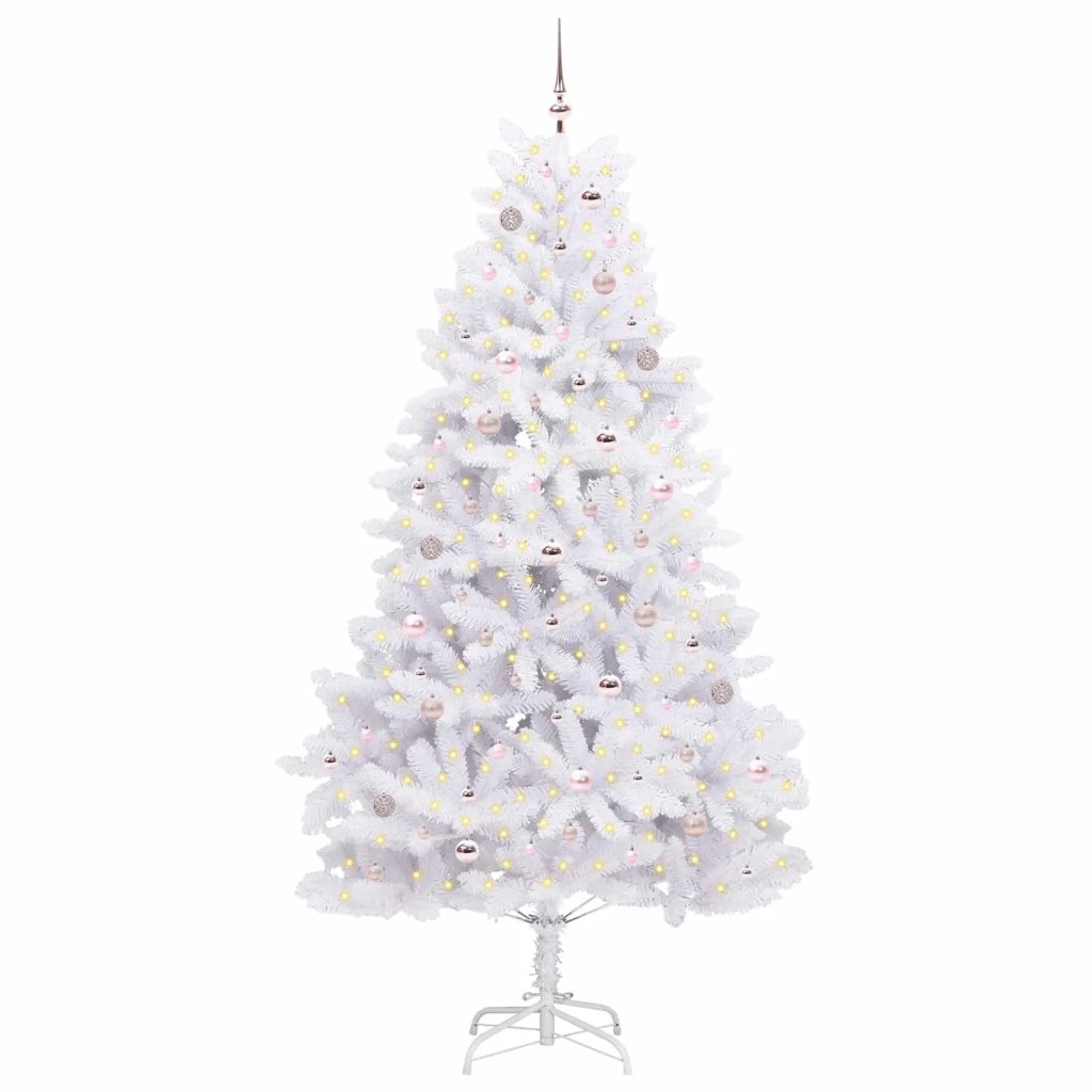 Albero di Natale | Decorazioni natalizie Artificiale con Rami Pieghevoli Bianco 240 cm