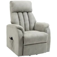 Poltrona Alzapersona Reclinabile 150° max con Telecomando e Poggiapiedi, 75x93x110 cm, Grigio