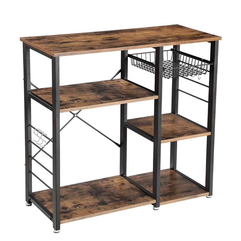 ISOLA CUCINA Mobile contenitore in stile rustico con ganci e cassetto - KKS90X