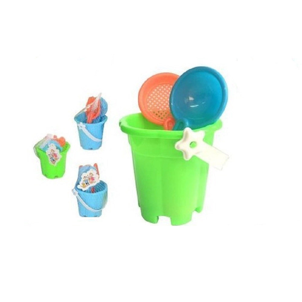 Trade Shop - Secchiello 14 Cm 3pz Con Accessori Palette Giochi Per Mare Estate Bambini 072402 -