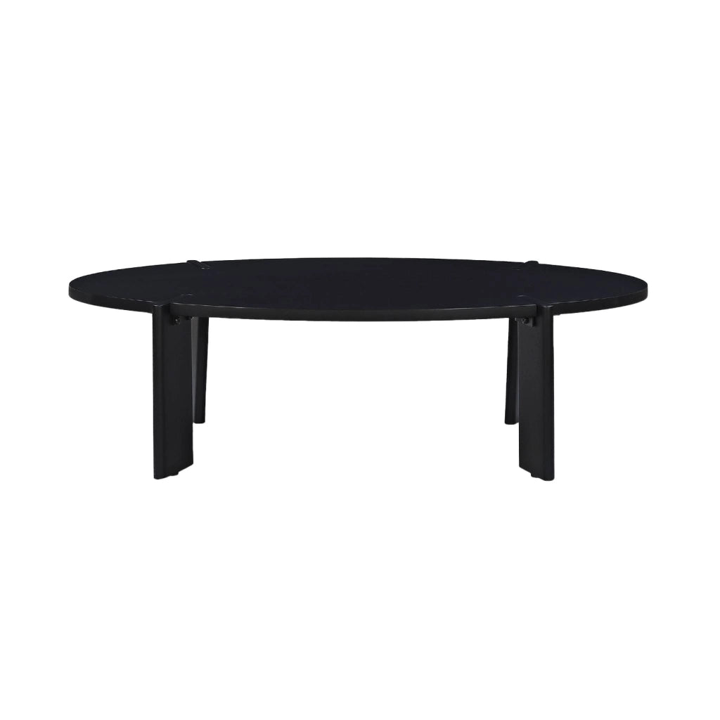 Tavolino ovale in legno di mango massello, 120cm, nero