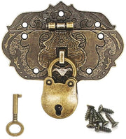 Chiusura in Stile Antico - Completa con Chiavi - Resistentente all'Ossidazione e Corrosione - Dimensioni 76 x 57 mm - Chiusura a Scatto
