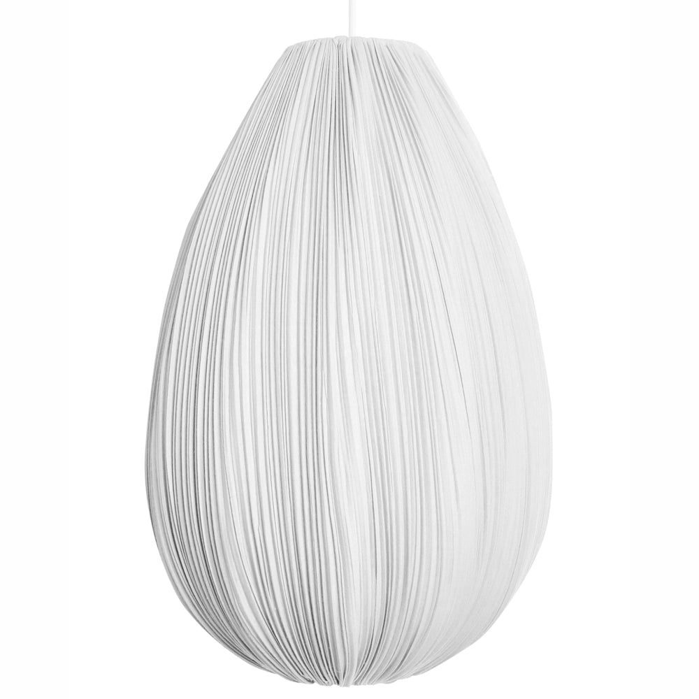 Lampada a sospensione con paralume in cotone grigio dal design moderno per soggiorno