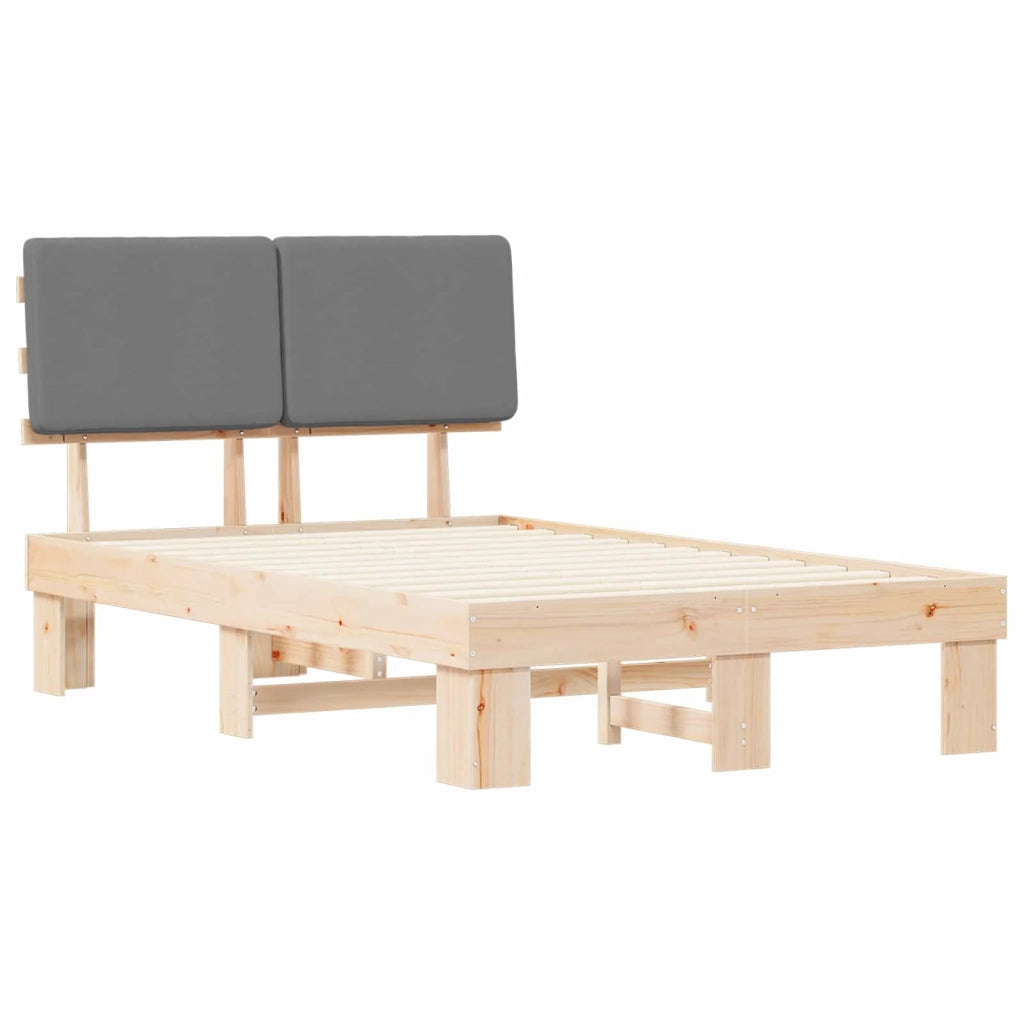 Letto con Testiera Rivestita Grigio chiaro 120 x 200 cm
