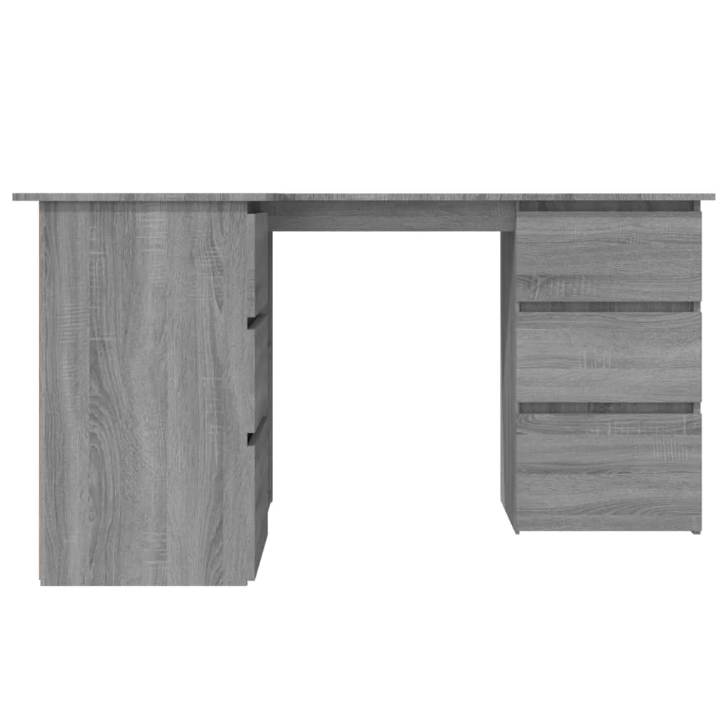 Scrivania angolare Sonoma postazione computer scrivania studio computer 145 x 100 x 76 cm legno ingegnerizzato grigio 02_0023695