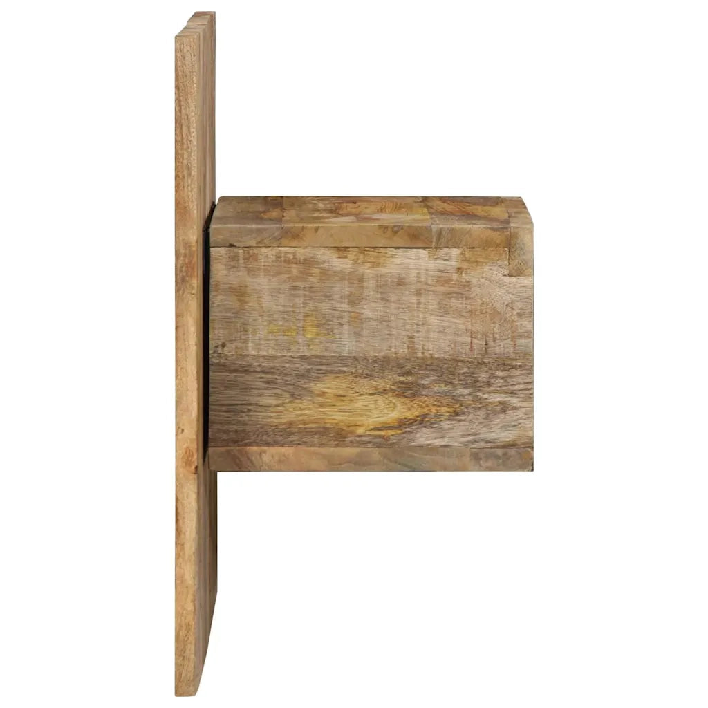 Comodino | Armadio da Notte | Mobiletto da notte 50x27x50 cm in Legno Grezzo Massello di Mango