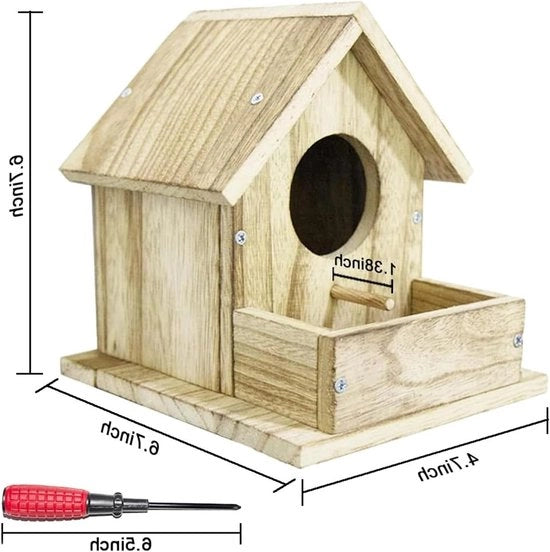 Nido per passeri, merli e piccoli uccelli - Casa per uccelli in legno per protezione del nido DIY - Resistente al tempo e facile da appendere - Dimensioni: 12 x 17 x 17 cm