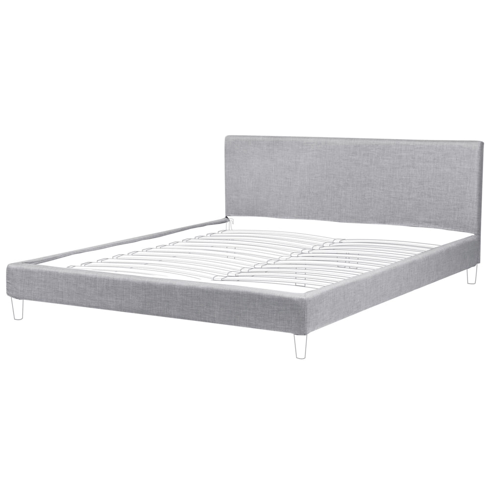 Copri Letto Tessuto Grigio Chiaro per Letto 180 x 200 cm Sfoderabile Lavabile