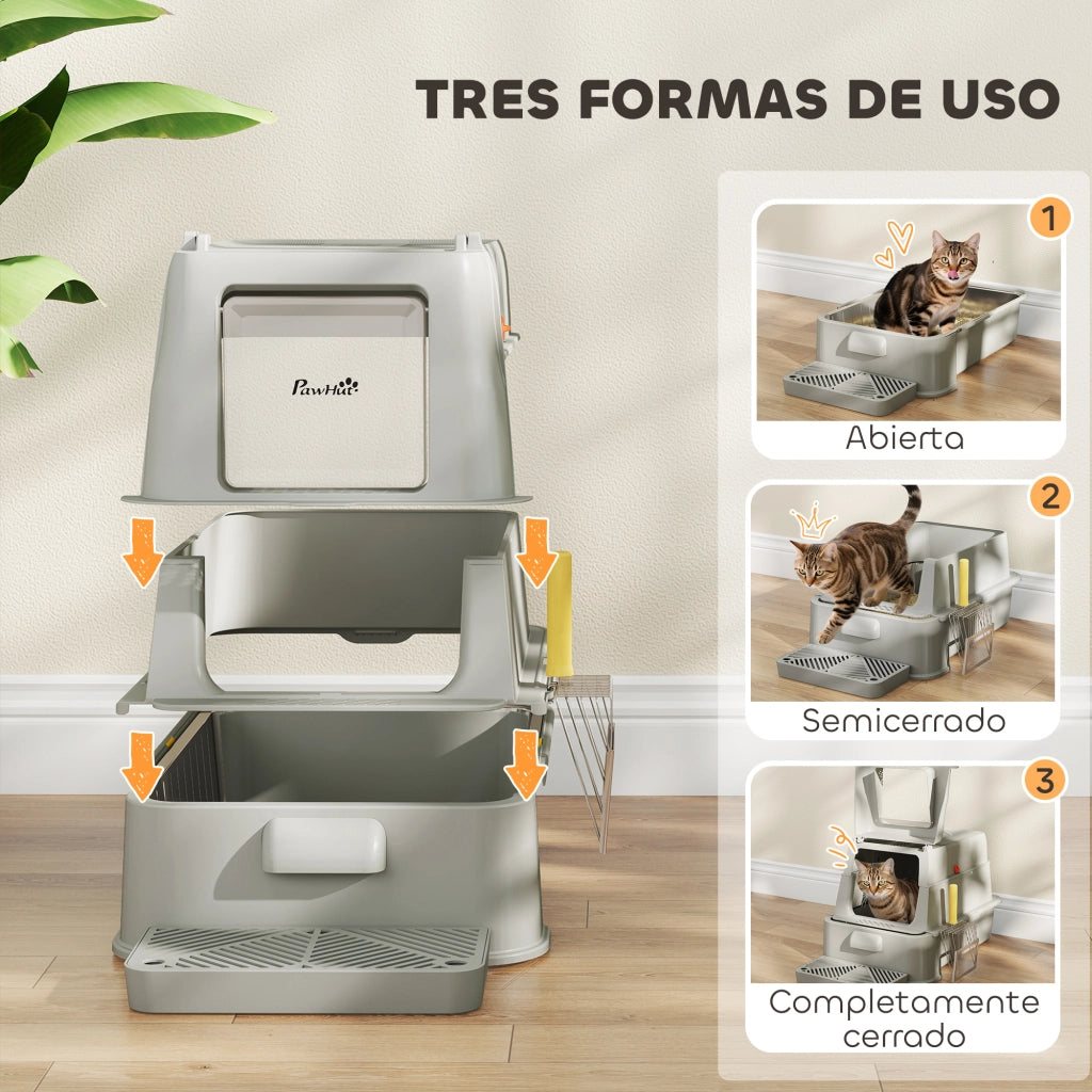 Arenero per Gatti in Acciaio Inossidabile ¨C zephmum ¨C Grigio Chiaro XL