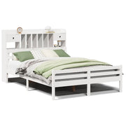 Letto matrimoniale | Letto per adulti | Letto Libreria senza Materasso Bianco 140x200 cm Legno di Pino