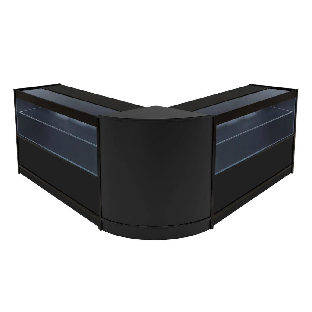 Set Banconi Nero Selene LED C1200 CM60 con Serratura e Vetrina Espositiva