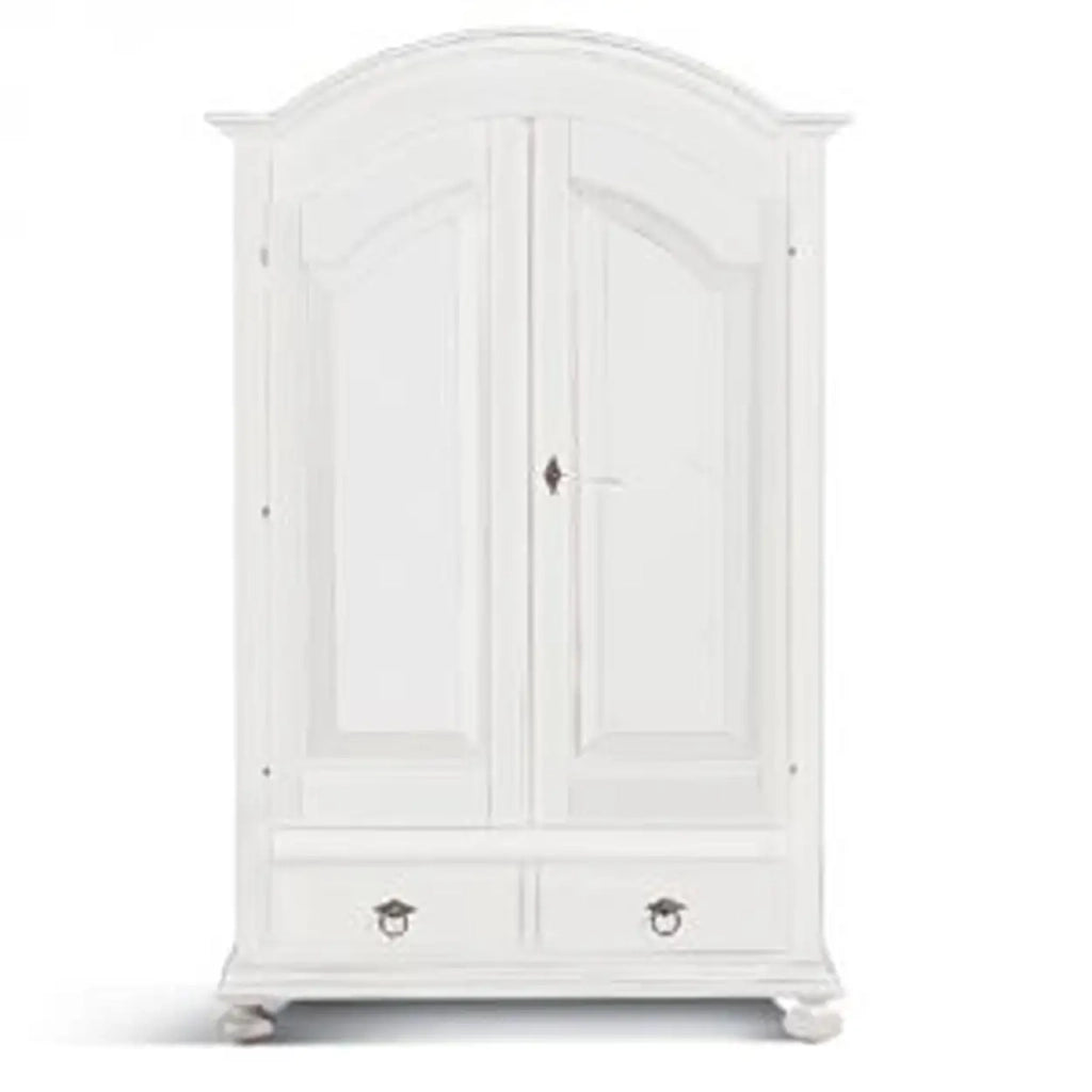 Armadio in legno Shabby chic mod cipolla laccato bianco opaco