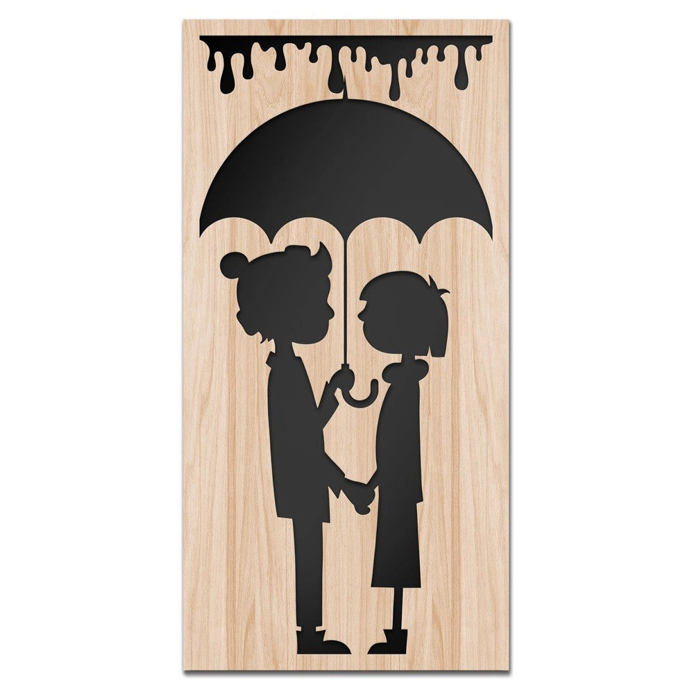 RAIN - Quadro arredo LASERCUT composito Legno e PVC Misura: 50x100 cm