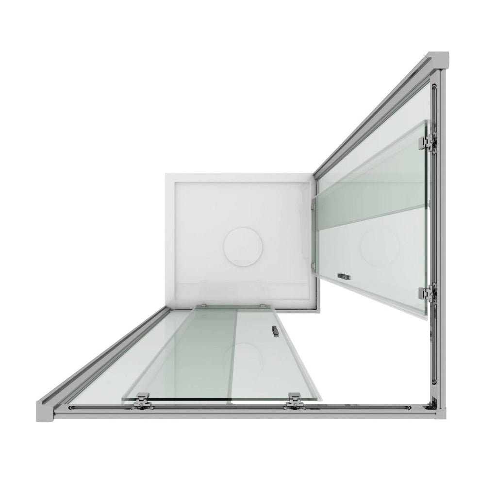 Box Doccia Angolare 72x90 cm 2 Ante Scorrevoli in Cristallo Trasparente 6mm H185 Fosterberg Vejle