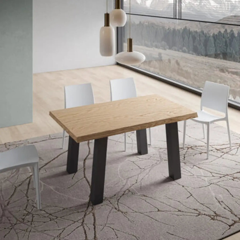 Tavolo allungabile 160/260x90 cm Svalen rovere scortecciato gambe antracite