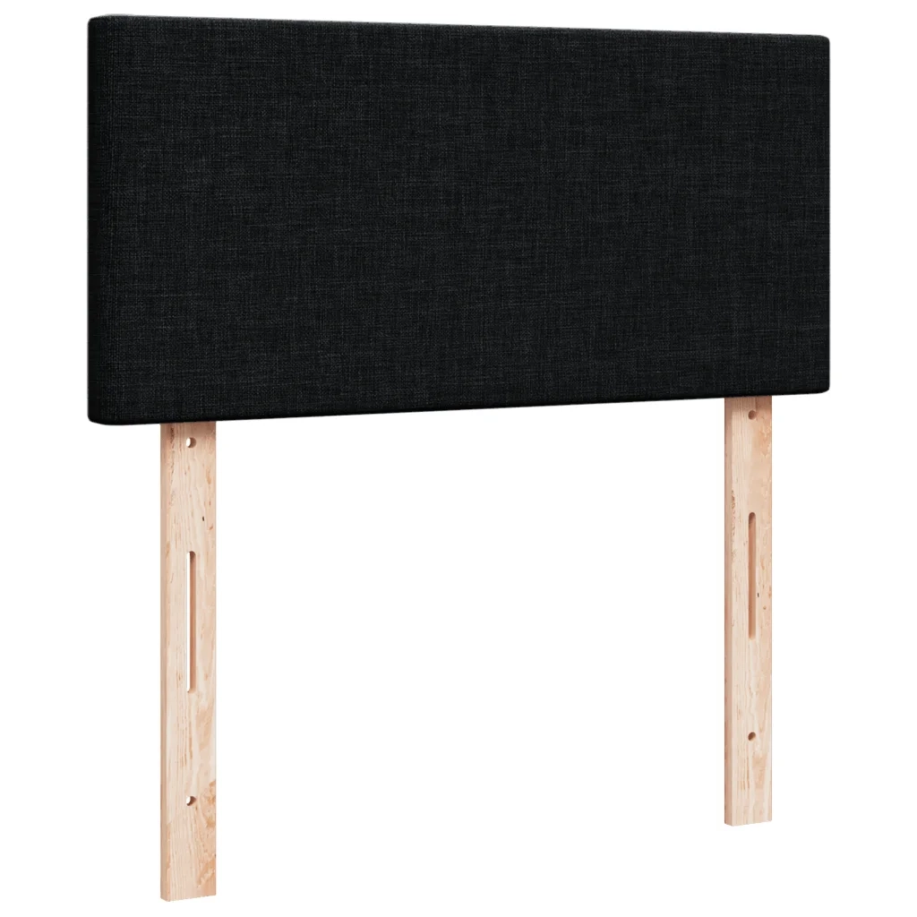 vidaXL Giroletto a Molle con Materasso Nero 100x200 cm in Tessuto