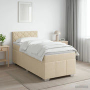 Letto box spring con materasso Crema 80 x 200 cm Tessuto 3452556