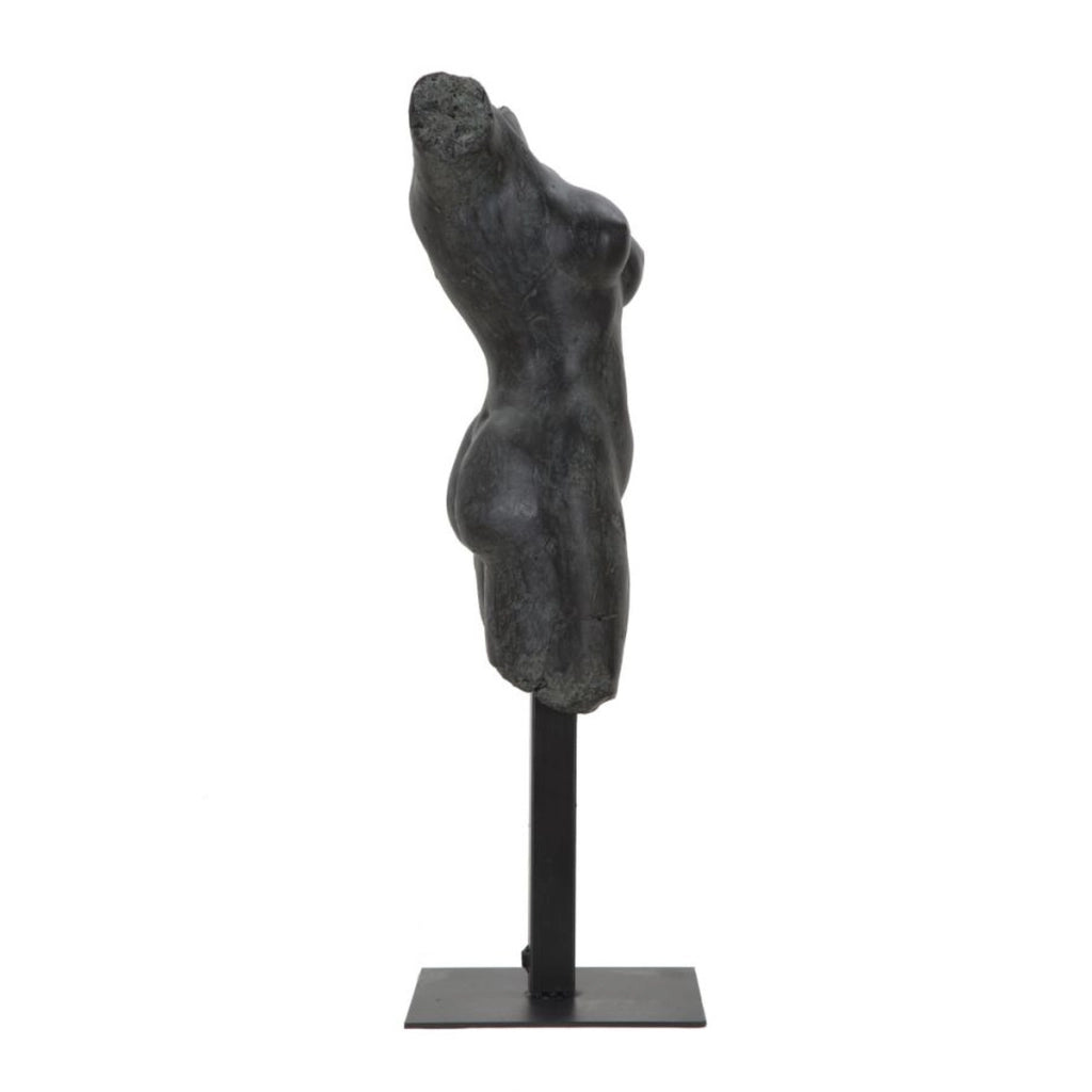 Scultura Donna 2, Nero, Poliresina, 19x17x50 cm