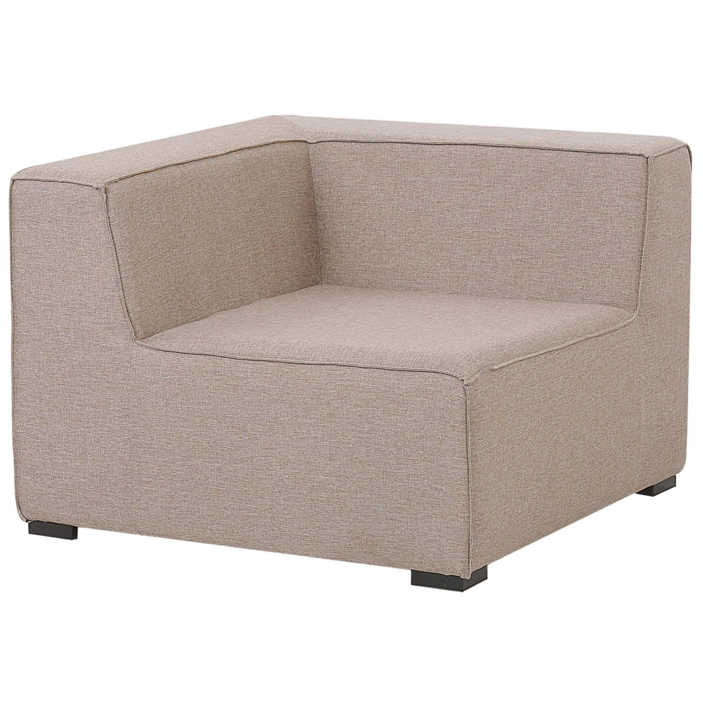 Set divano ad angolo per interni ed esterni Rivestimento in tessuto beige a 7 posti con salotto da giardino ottomana destro