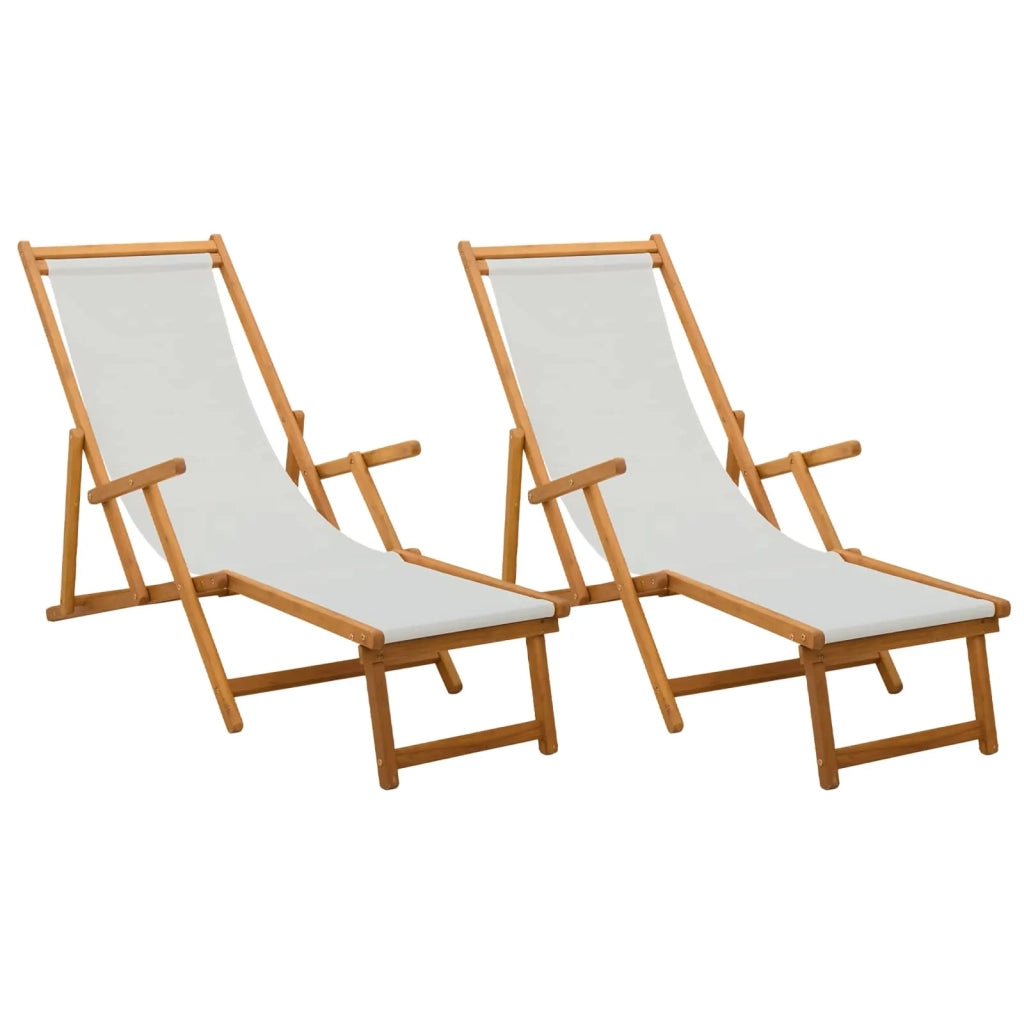 Lettino prendisole pieghevole 2 pcs 3 Posizione Crema 3407822