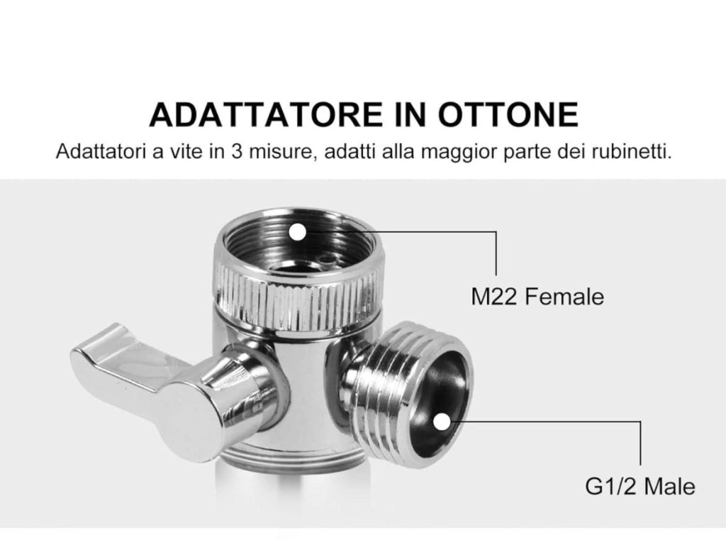 Doccetta Doccia a Mano Per Lavandino 3 in 1 Tubo Anticalcare 1,5 mt 87500