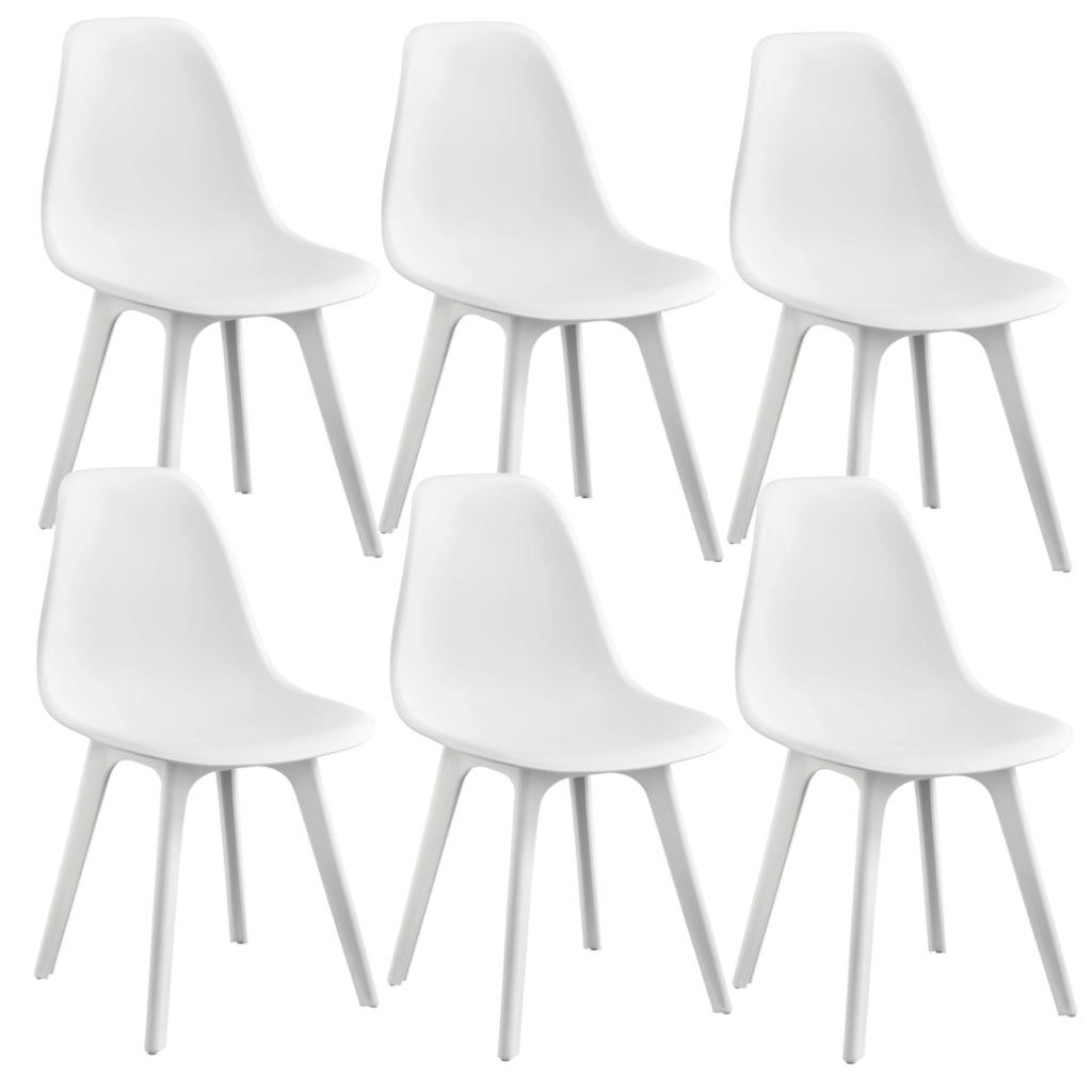 [en.casa] Sedie per Sala da Pranzo Design 83 x 54 x 48 cm Set di 6 Pezzi Plastica Bianco