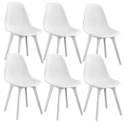 [en.casa] Sedie per Sala da Pranzo Design 83 x 54 x 48 cm Set di 6 Pezzi Plastica Bianco